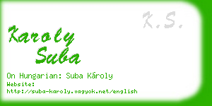karoly suba business card